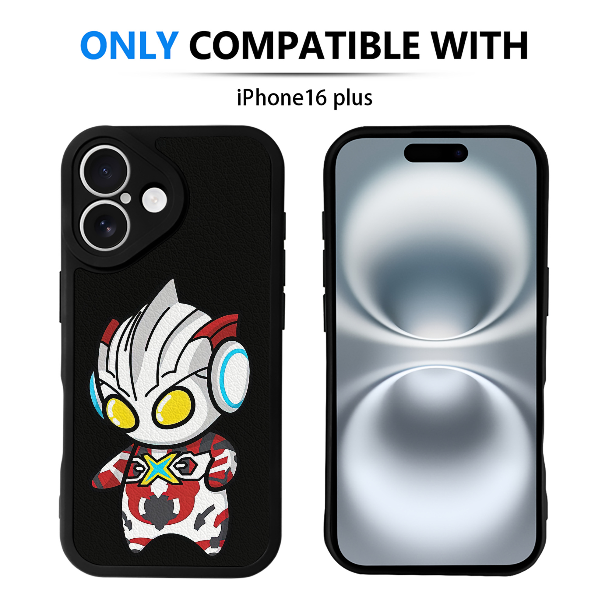 （画像用） ウルトラマン Ultraman 【iPhone 16シリーズ対応】シリコンスマホケース（レザー調） 材質：シリコン